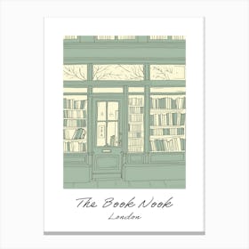 London The Book Nook Pastel Colours 5 Poster Canvas Print