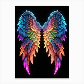 Neon Angel Wings 10 Canvas Print