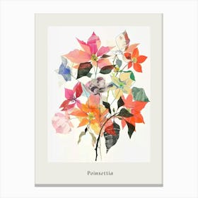 Poinsettia 2 Collage Flower Bouquet Poster Canvas Print