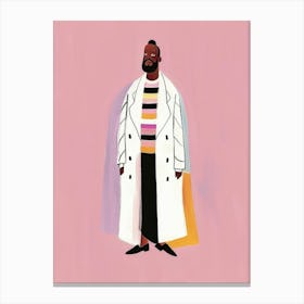 Illustration Of A Man In A Coat 1 Canvas Print