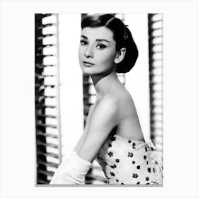 Audrey Hepburn Black And White Fashion Vintage Photography Glam Room Old Hollywood Canvas Print