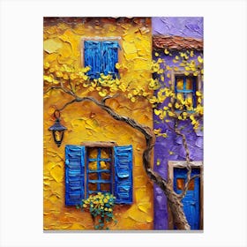 House With Blue Shutters 2 Canvas Print