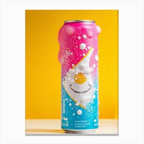 A Soft Drink Can In The Forefront Of A Cover Design Artistically Adorned With A Face At First Glanc Canvas Print