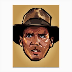 Indiana Jones Head Canvas Print