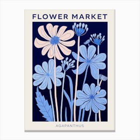 Blue Flower Market Poster Agapanthus 3 Canvas Print