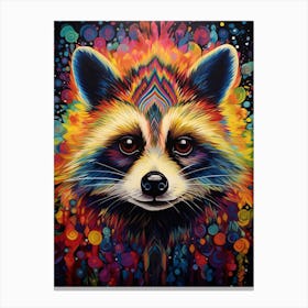 A Cozumel Raccoon Vibrant Paint Splash 3 Canvas Print
