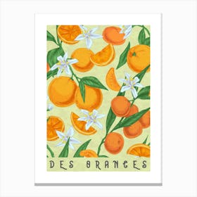 Oranges kitchen print Canvas Print