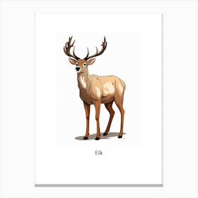 Elk Kids Animal Poster Canvas Print