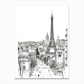 Paris In Black And White Canvas Print