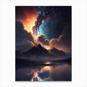 Nebula mountains Canvas Print