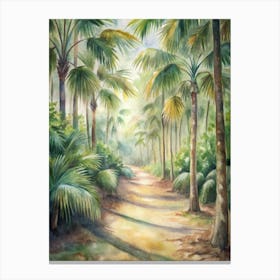 Palm Tree Path Canvas Print