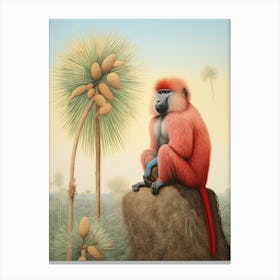 Baboon 2 Tropical Animal Portrait Canvas Print
