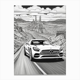 Mercedes Benz Amg Gt Coast Drawing 1 Canvas Print