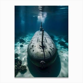 Submarine In The Ocean -Reimagined 18 Canvas Print