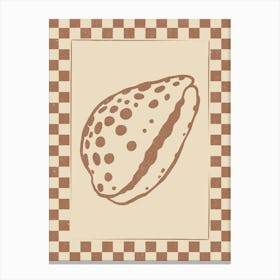 Seashell 06 with Checkered Border Canvas Print