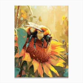 Andrena Bee Storybook Illustration 5 Canvas Print