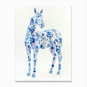 Blue And White Horse 3 Canvas Print