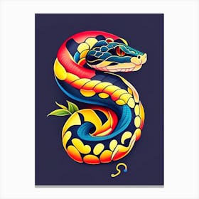 Anaconda Snake Tattoo Style Canvas Print