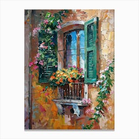 Balcony Painting In Rome 4 Canvas Print