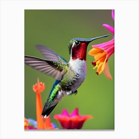 Male Ruby Throated Hummingbird-Reimagined 14 Canvas Print