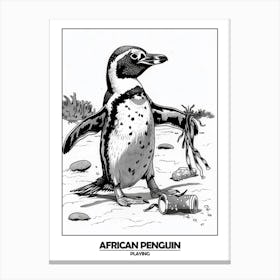 Penguin Playing Poster 1 Canvas Print