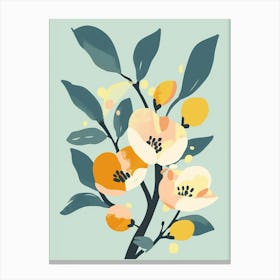 Peach Tree Flat Illustration 5 Canvas Print