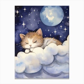 Baby Kitten 6 Sleeping In The Clouds Canvas Print