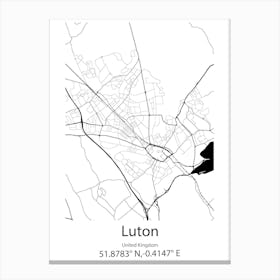 Luton,United Kingdom Minimalist Map Canvas Print