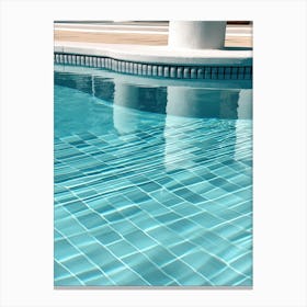Swimming Pool With White Columns Canvas Print