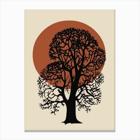 Sun And Tree In Bold Canvas Print