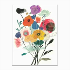 Ranunculus 1 Collage Flower Bouquet Canvas Print