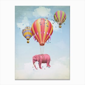 Hot Air Balloons with Elephant Canvas Print