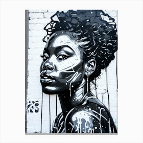 Graffiti Mural Of Beautiful Black Woman 129 Canvas Print