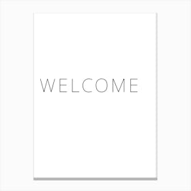 Welcome Typography Word Canvas Print