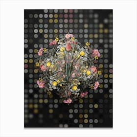 Vintage Veltheimia Abyssinica Flower Wreath on Dot Bokeh Pattern n.0571 Canvas Print