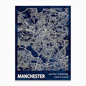 Manchester Crocus Marble Map Canvas Print