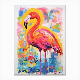 Colourful Bird Painting Flamingo 1 Canvas Print