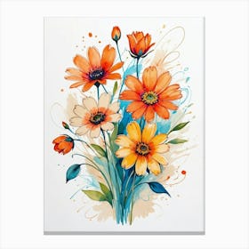 Watercolor Flowers Canvas Print