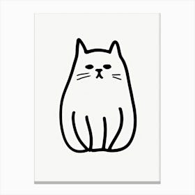 Ink Cat Line Drawing 4 Canvas Print