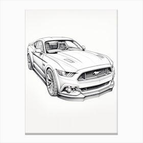 Ford Mustang Line Drawing 7 Canvas Print