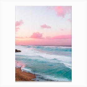 Crane Beach, Barbados Pink Photography 2 Canvas Print
