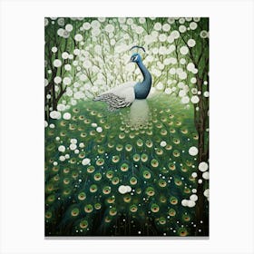 Ohara Koson Inspired Bird Painting Peacock 1 Canvas Print
