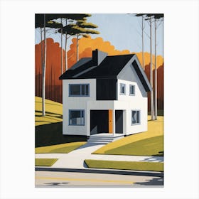 Minimalist Modern House Illustration (29) Canvas Print