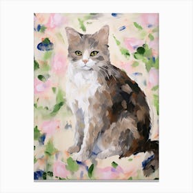 A Ragamuffin Cat Painting, Impressionist Painting 3 Canvas Print