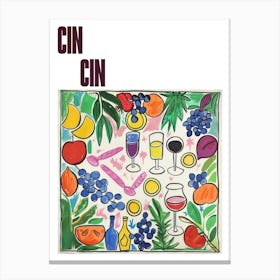 Cin Cin Poster Summer Wine Matisse Style 8 Canvas Print