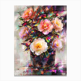 Roses In A Vase 2 Canvas Print