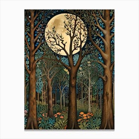 William Morris Full Moon In The Forest 15 Canvas Print