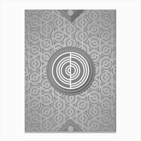 Geometric Glyph Sigil with Hex Array Pattern in Gray n.0231 Canvas Print