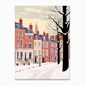 Retro Winter Illustration Richmond England 2 Canvas Print