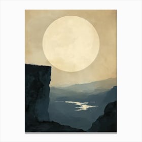 Full Moon In The Sky, Minimalism Canvas Print